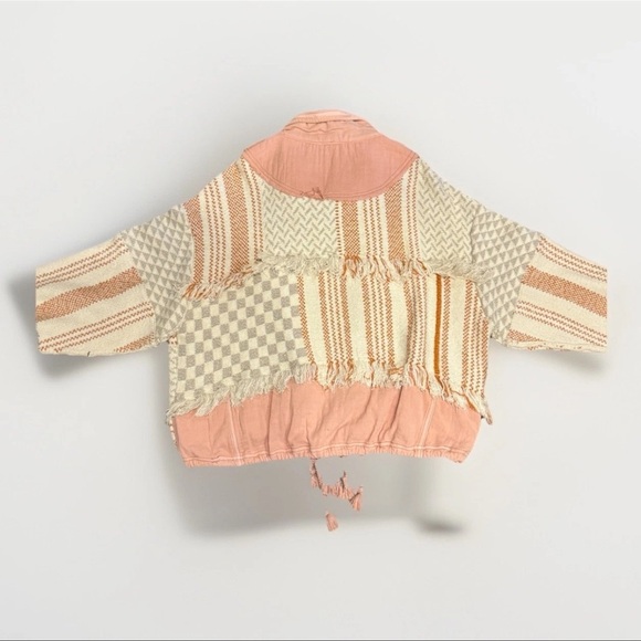 Free People Everything Nice Jacket Sugar Rose Combo M Pink Floral Boho EUC - Picture 3 of 5